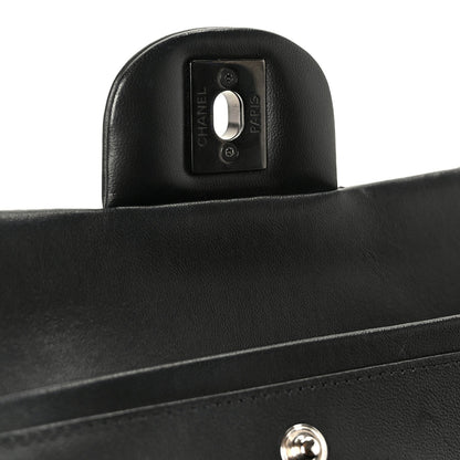 Lambskin Quilted Medium Double Flap So Black