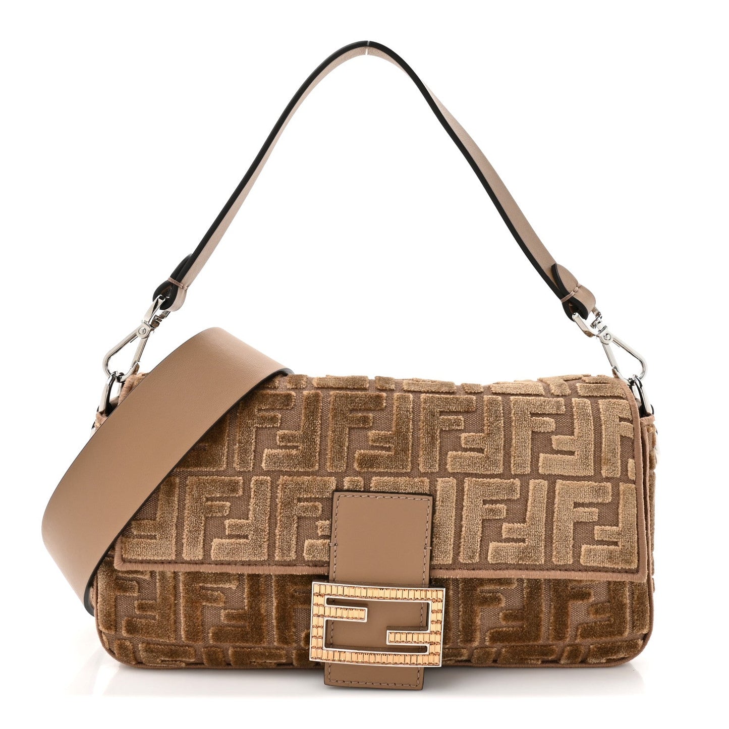 Velvet Jacquard FF Crystal Baguette Cappuccino