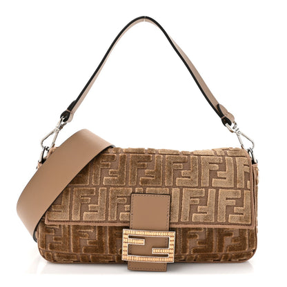 Velvet Jacquard FF Crystal Baguette Cappuccino