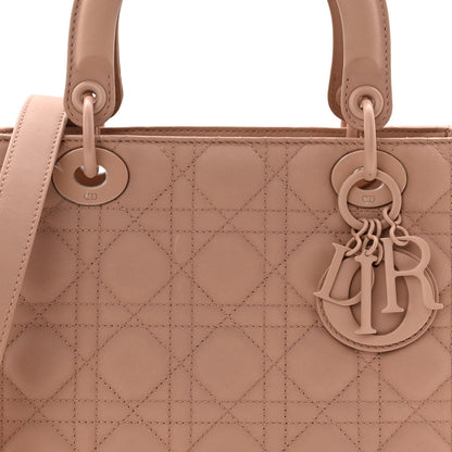 Ultra Matte Calfskin Cannage Medium Lady Dior Beige
