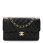 Caviar Quilted Small Double Flap Black