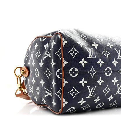 Calfskin Monogram Speedy P9 Bandouliere 30 Indigo