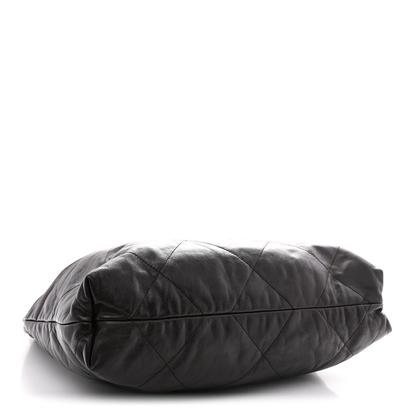 Shiny Calfskin Quilted Small Chanel 22 Dark Brown