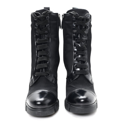 Spazzolato Re-Nylon Metal Triangle Logo 110mm Ankle Boots 37 Black