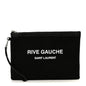 Linen Canvas Rive Gauche Zipped Pouch Black