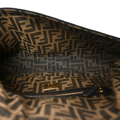 Fabric Jacquard FF 1974 Large Baguette Tobacco Moro Black