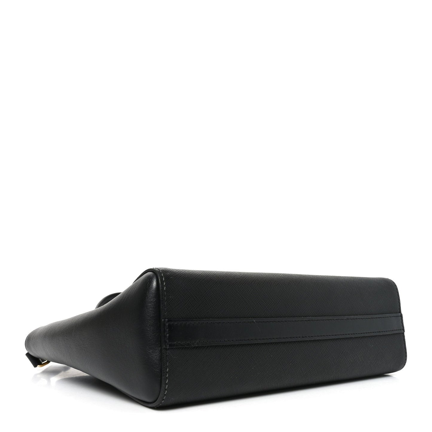 Saffiano Soft Calfskin Small Zippered Tote Black