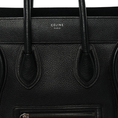 Drummed Calfskin Mini Luggage Black