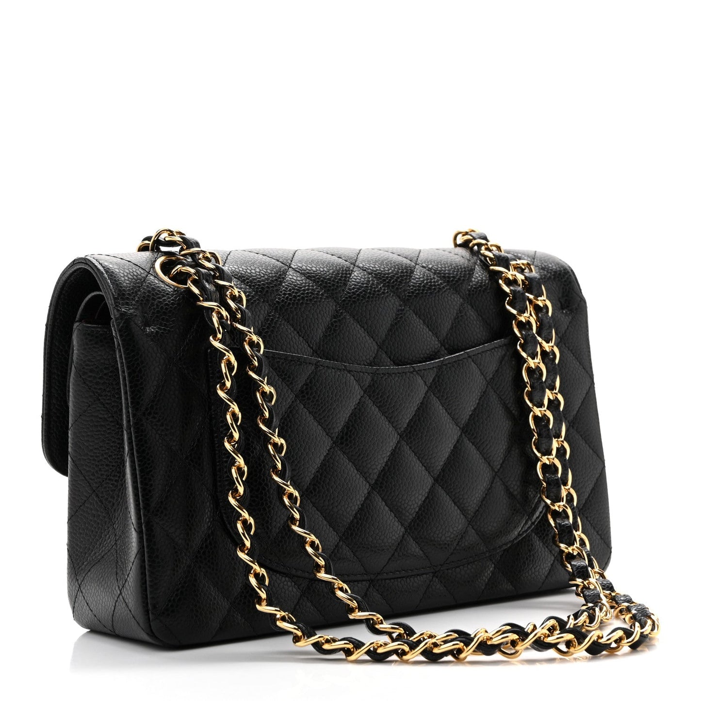Caviar Quilted Small Double Flap Black