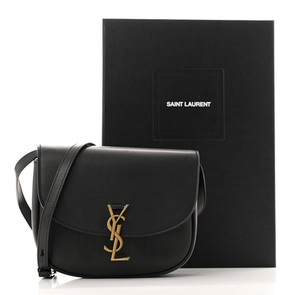 Smooth Calfskin Monogram Medium Kaia Satchel Black