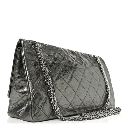 Metallic Aged Calfskin Quilted 2.55 Reissue 227 Flap Vert Fonce