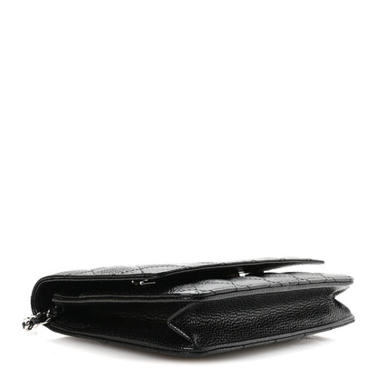 Caviar Quilted Wallet on Chain WOC Black