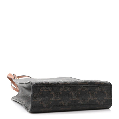 Triomphe Canvas Calfskin Mini Vertical Cabas Tan