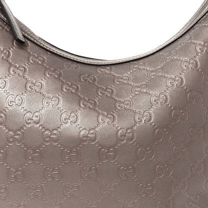 Metallic Guccissima Medium GG Twins Hobo Mauve