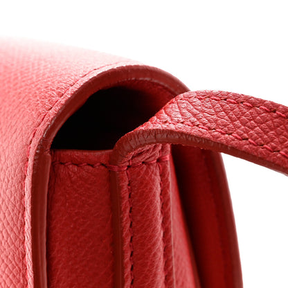 Grained Calfskin Small Trotteur Coquelicot