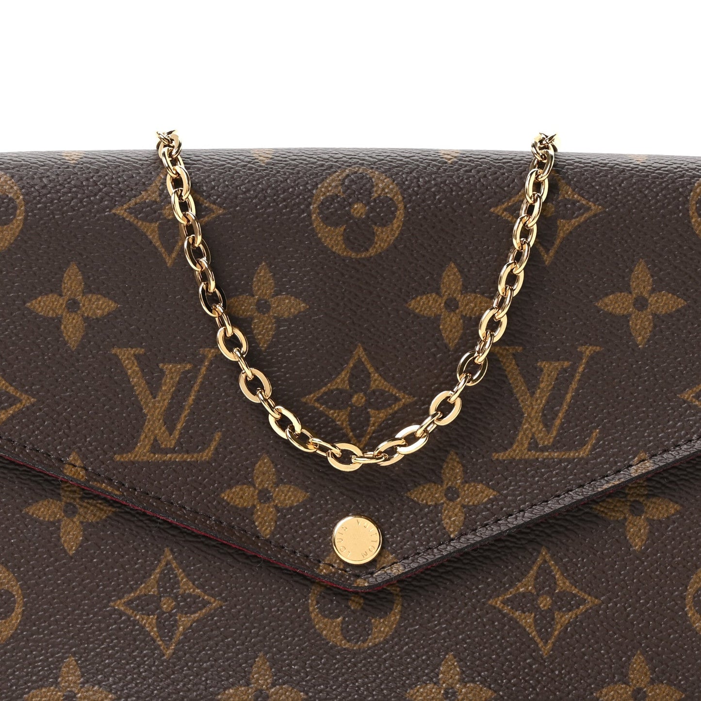 Monogram Pochette Felicie Chain Wallet Fuchsia