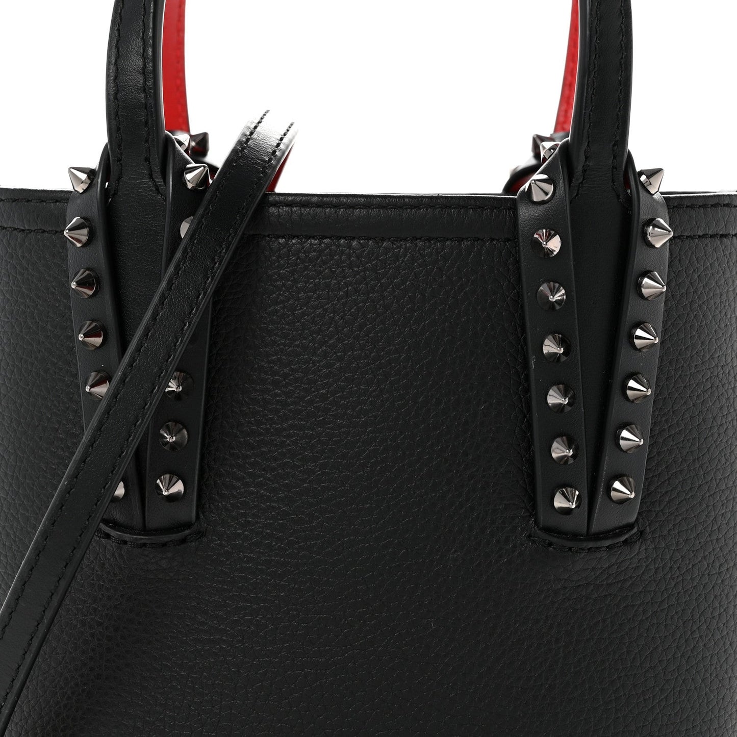 Calfskin Spikes Mini North South Cabata Tote Black