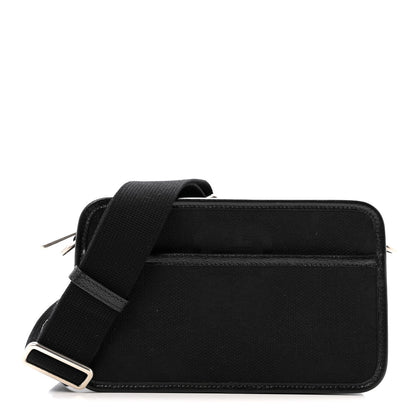 Monogram Jumbo GG Textured Dollar Calfskin Web Mini Crossbody Bag Black