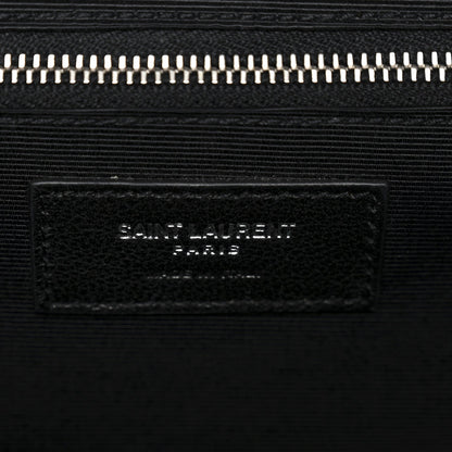 Grain De Poudre Textured Mixed Matelasse Large Triquilt Monogram Satchel Black