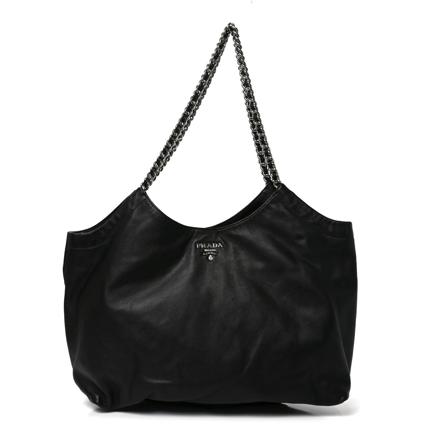 Soft Calf Chain Tote Black
