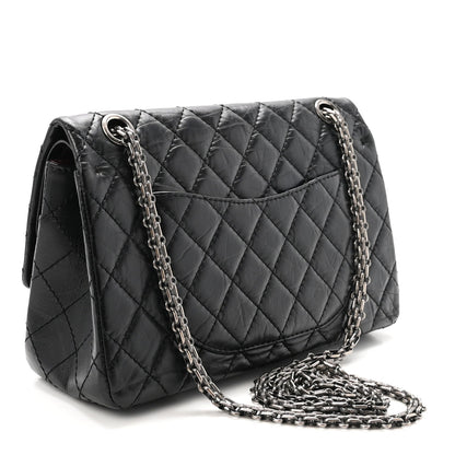 Aged Calfskin Quilted 2.55 Reissue 225 Flap Black
