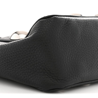 Grainy Calfskin Studded Small Nellcote Shopping Tote Black