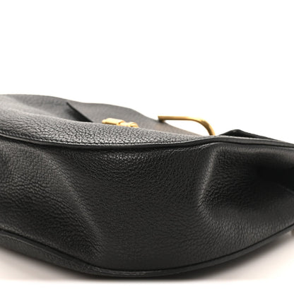 Grained Lambskin Drew Shoulder Bag Black