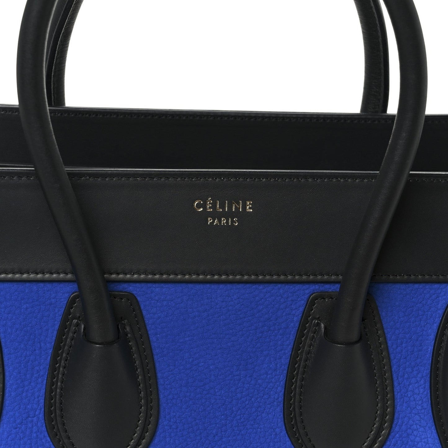 Nubuck Smooth Calfskin Micro Tri-Color Luggage Bright Blue