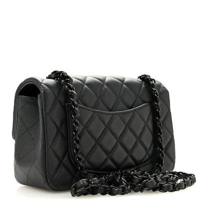 Lambskin Quilted Mini Rectangular Flap So Black