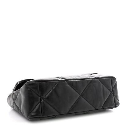 Lambskin Quilted Large Chanel 19 Flap Black