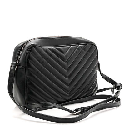 Calfskin Matelasse Monogram Lou Camera Bag Black