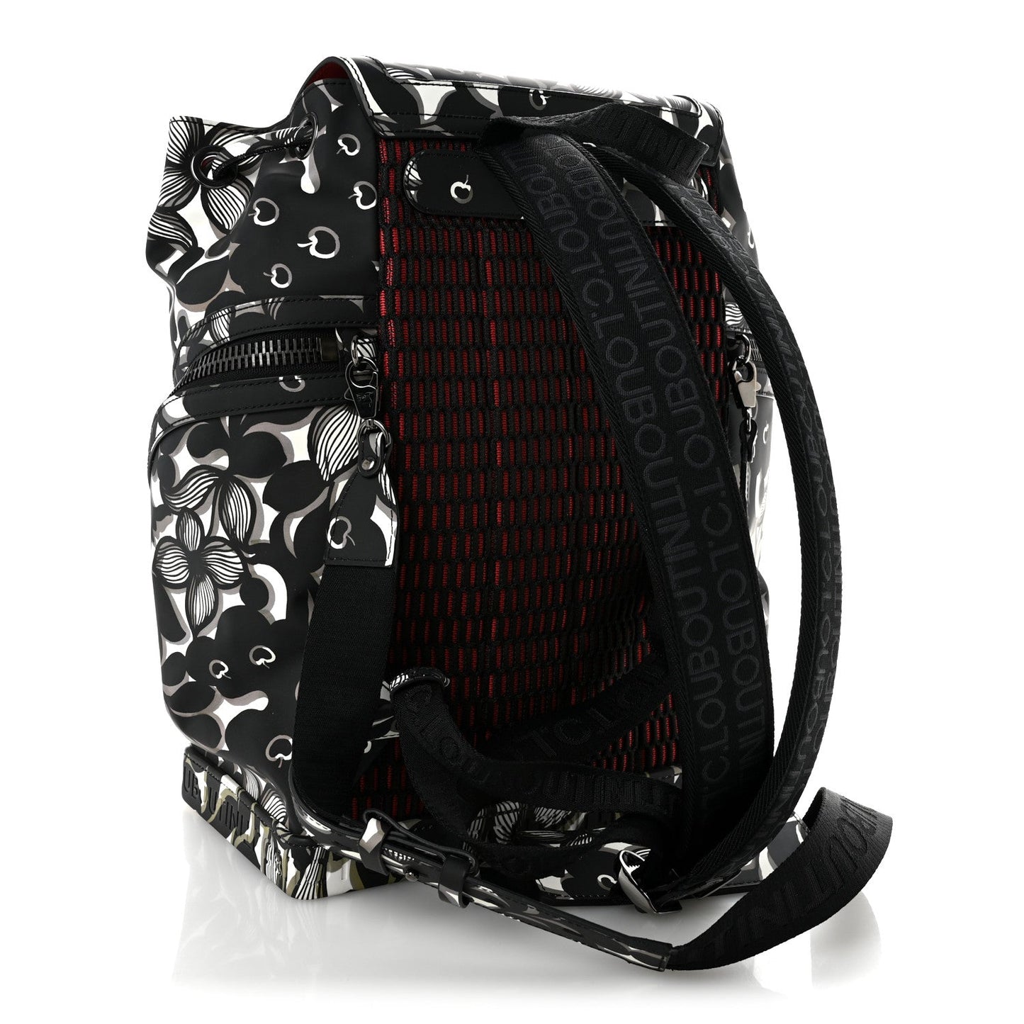 Gommato Calfskin Petunia Explorafunk Backpack Black White