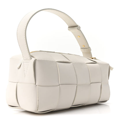 Lambskin Maxi Intrecciato Small Brick Cassette Bag White