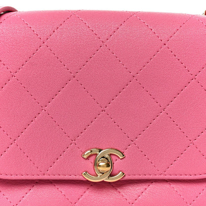 Goatskin Stitched Casual Trip Single Flap Pink