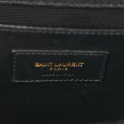 Grain De Poudre Textured Mixed Matelasse Triquilt Medium Monogram Satchel Black