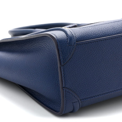 Drummed Calfskin Nano Luggage Indigo