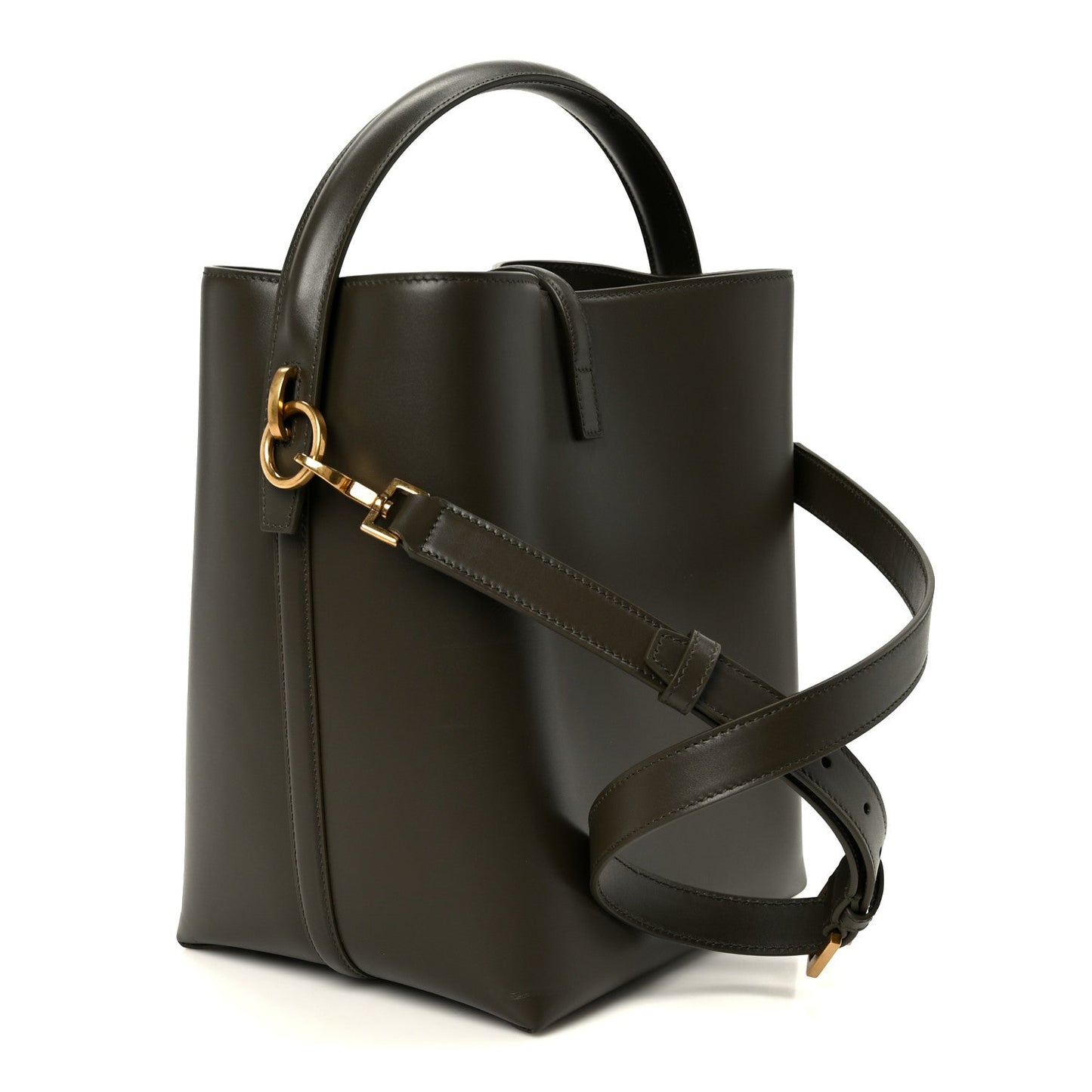 Shiny Calfskin Le 37 Bucket Bag Arabica