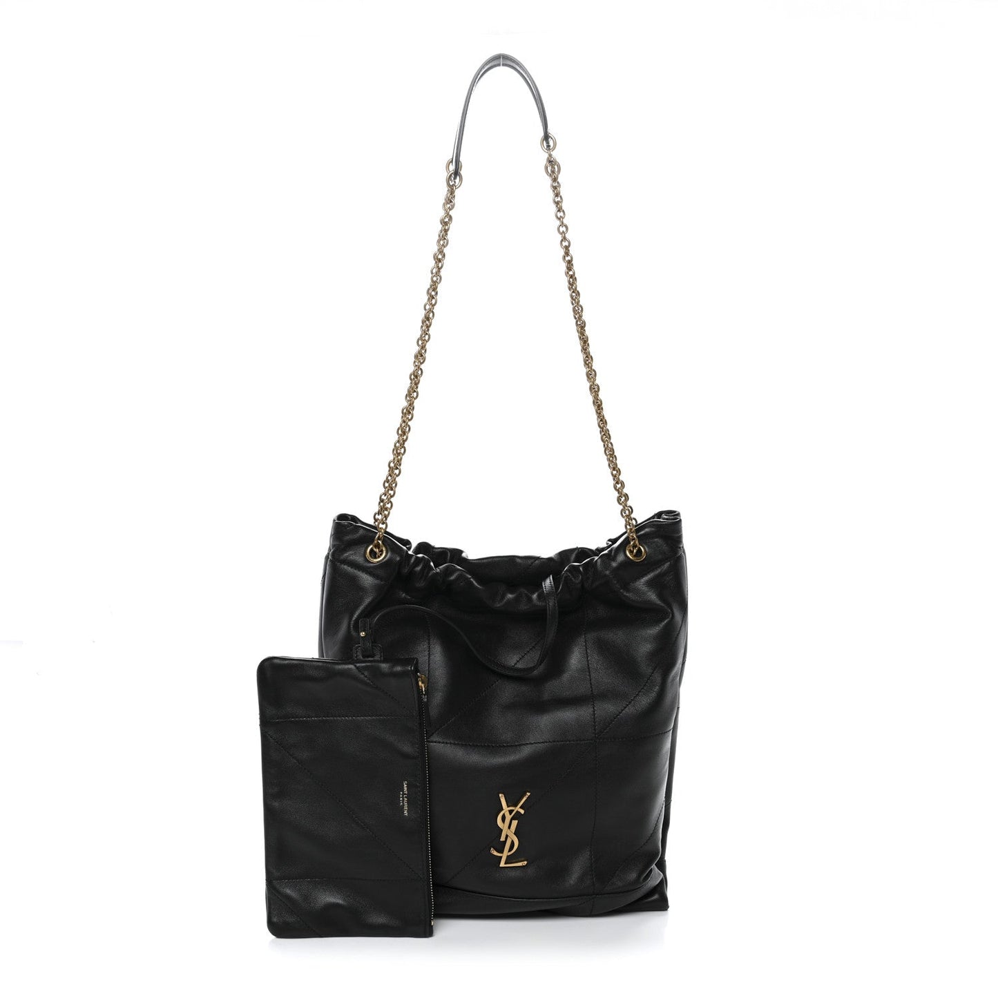 Lambskin Matelasse Monogram Medium Jamie 4.3 Pochon Black