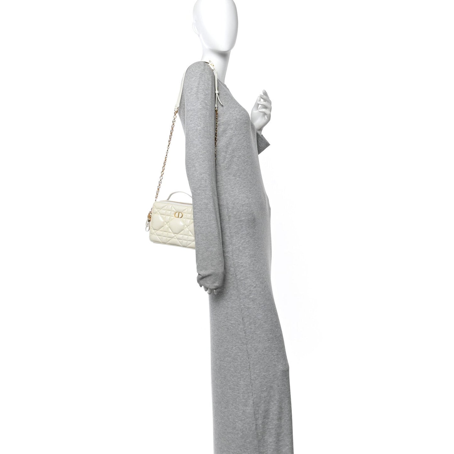 Calfskin Macrocannage Caro Box Bag Latte