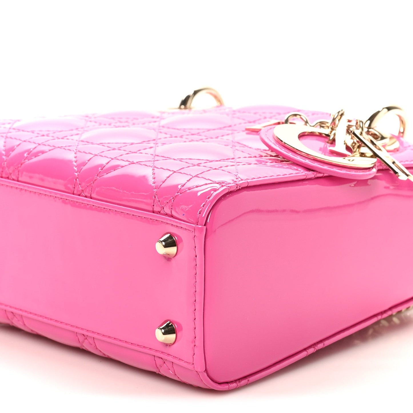 Patent Cannage Mini Lady Dior Pink