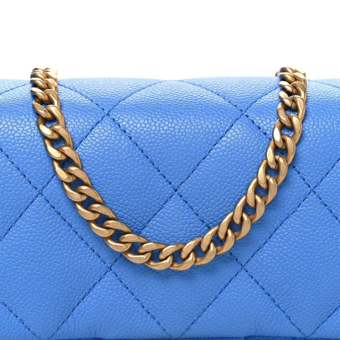 Caviar Quilted Mini Sweetheart Flap Blue