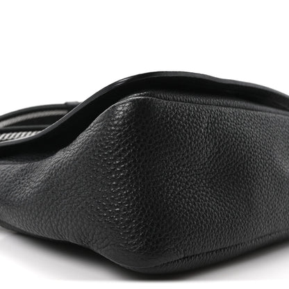 Vitello Daino Soft Flap Crossbody Black