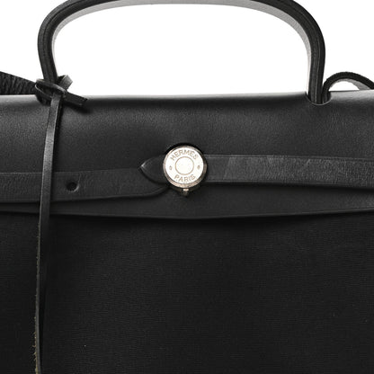 Toile Vache Calfskin Herbag 30 PM Ficelle Black