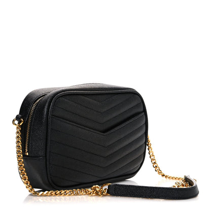 Grain De Poudre Matelasse Monogram Mini Lou Camera Bag Black