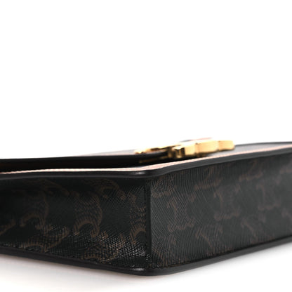Triomphe Canvas Calfskin Margo Wallet on Chain Tan