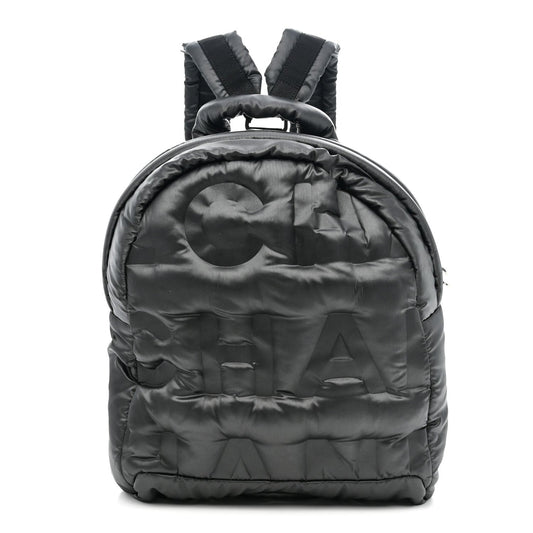 Nylon Embossed Small Doudoune Backpack Grey