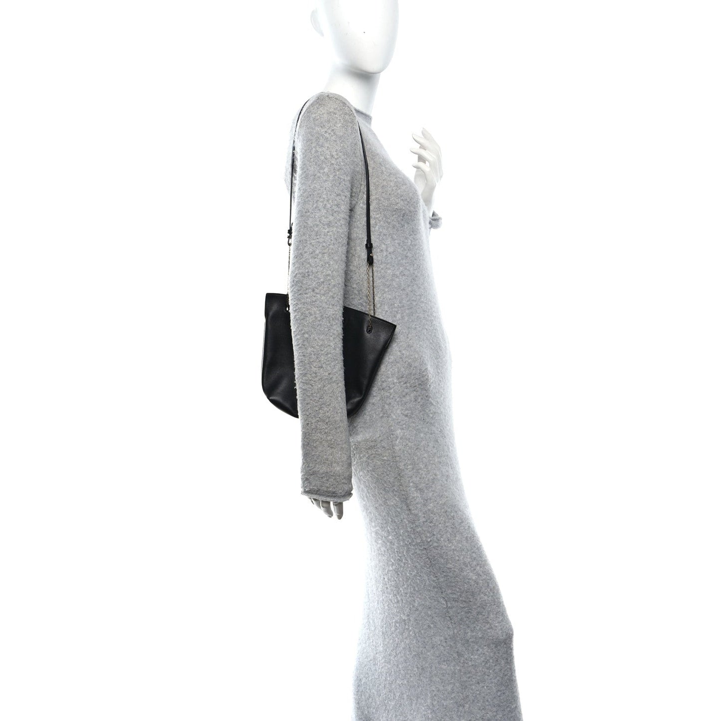 Lambskin Pochon Shoulder Bag Black
