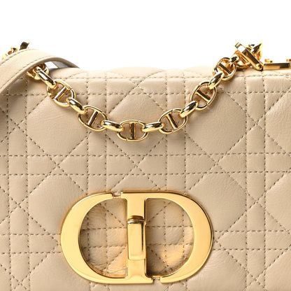 Calfskin Cannage Small Caro Bag Beige