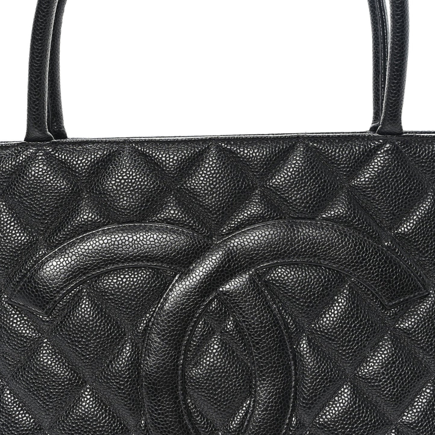 Caviar Quilted Medallion Tote Black