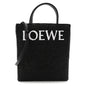 Raffia Calfskin Standard A4 Tote Bag Black